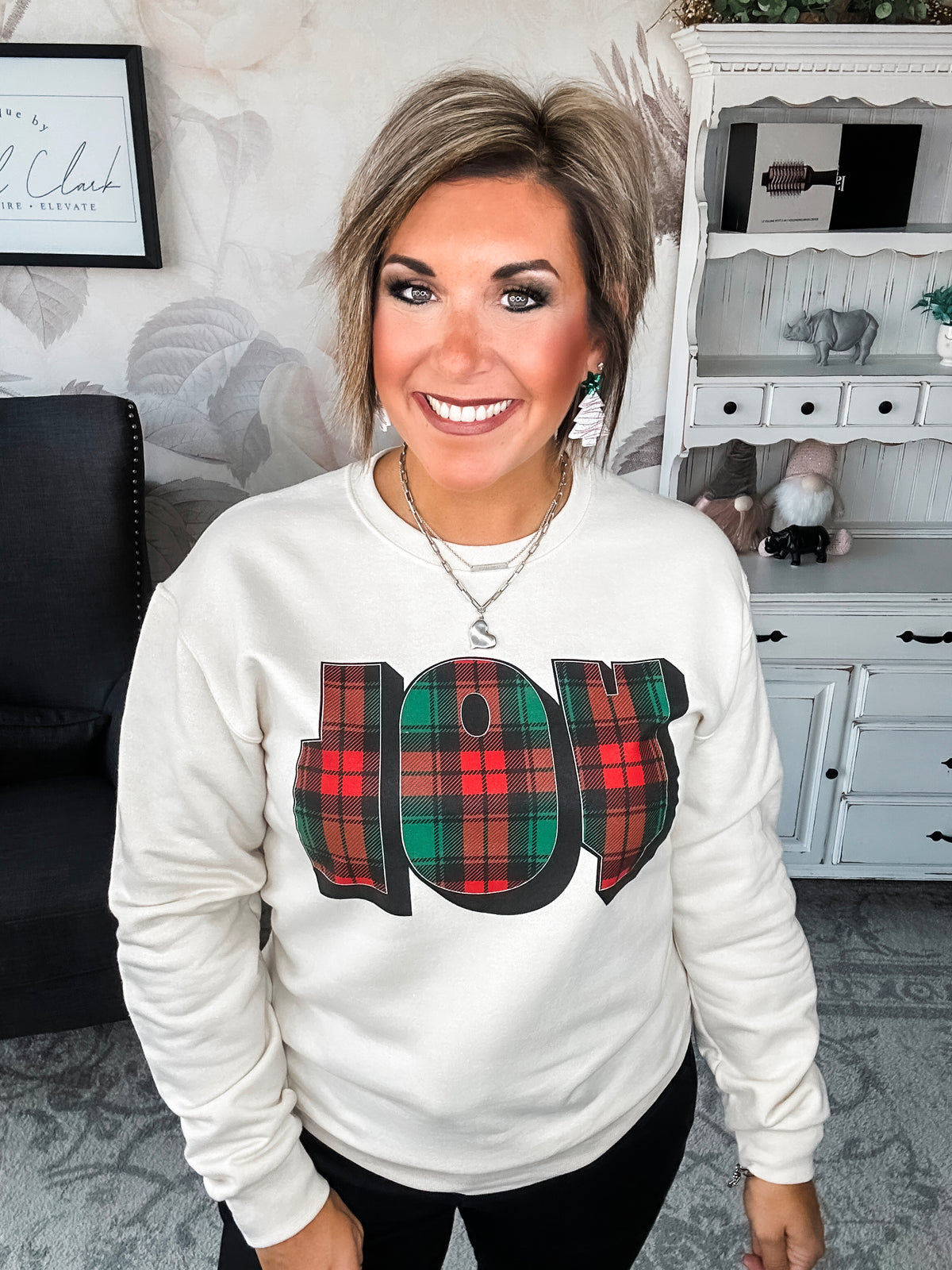 Plaid Joy Sweatshirt