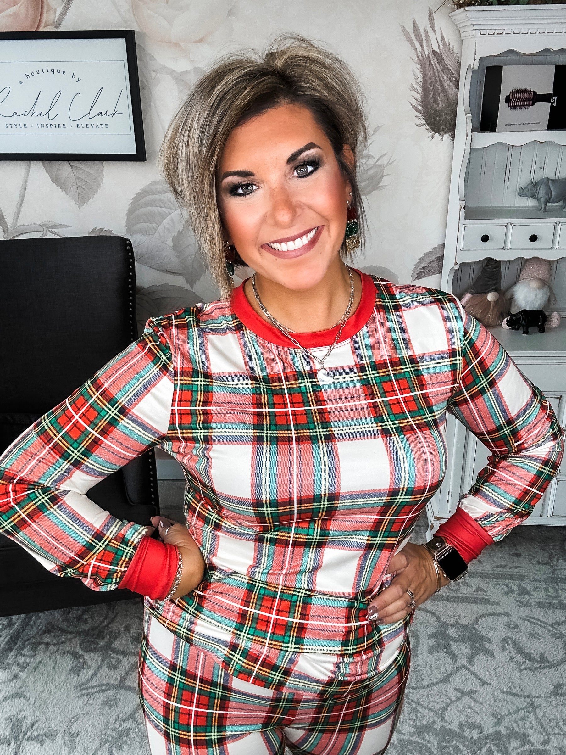 Mrs. Claus Plaid Christmas Pajamas