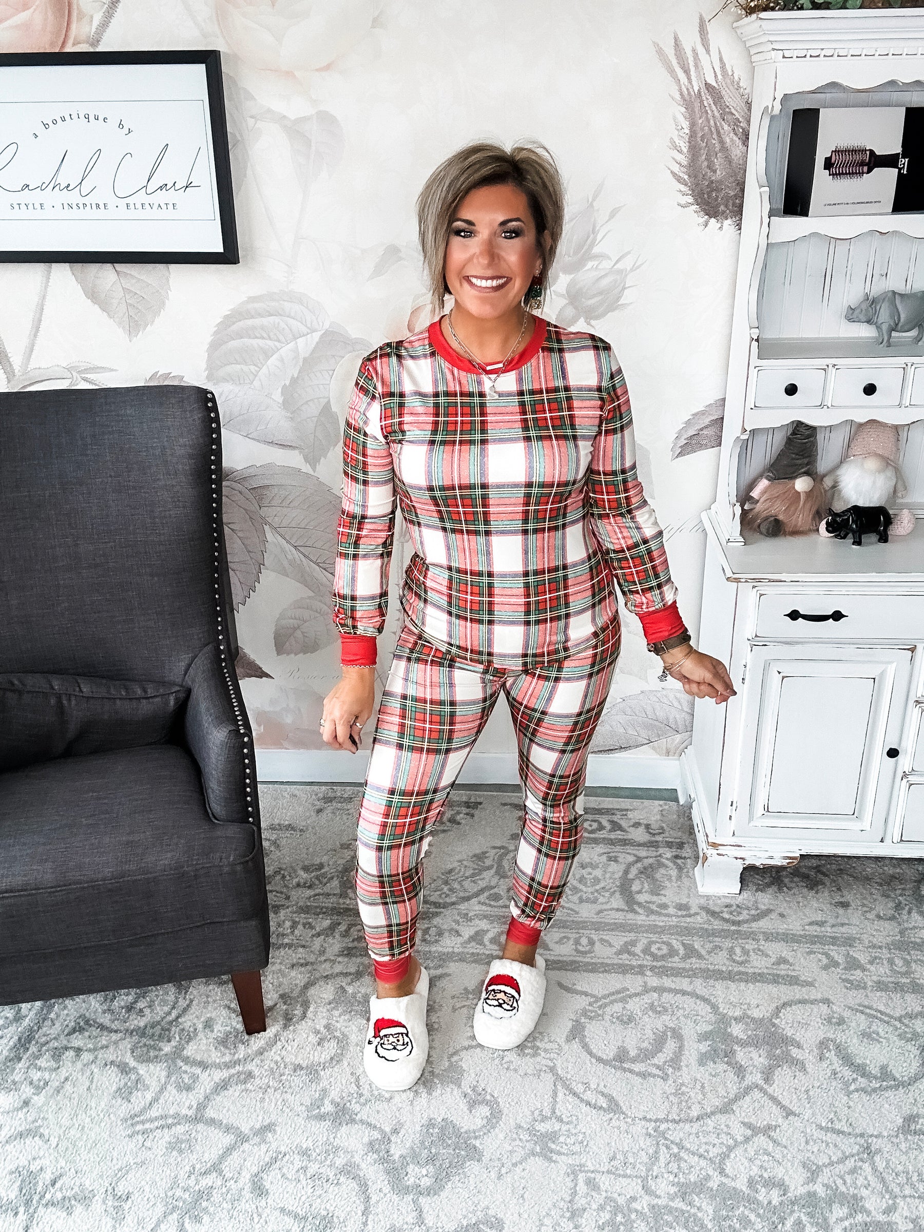 Mrs. Claus Plaid Christmas Pajamas