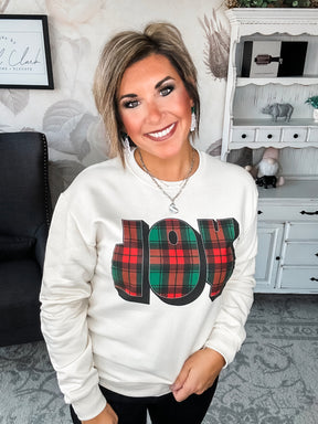 Plaid Joy Sweatshirt