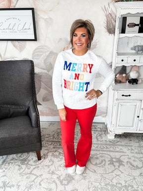 Merry & Bright Quilted Pullover