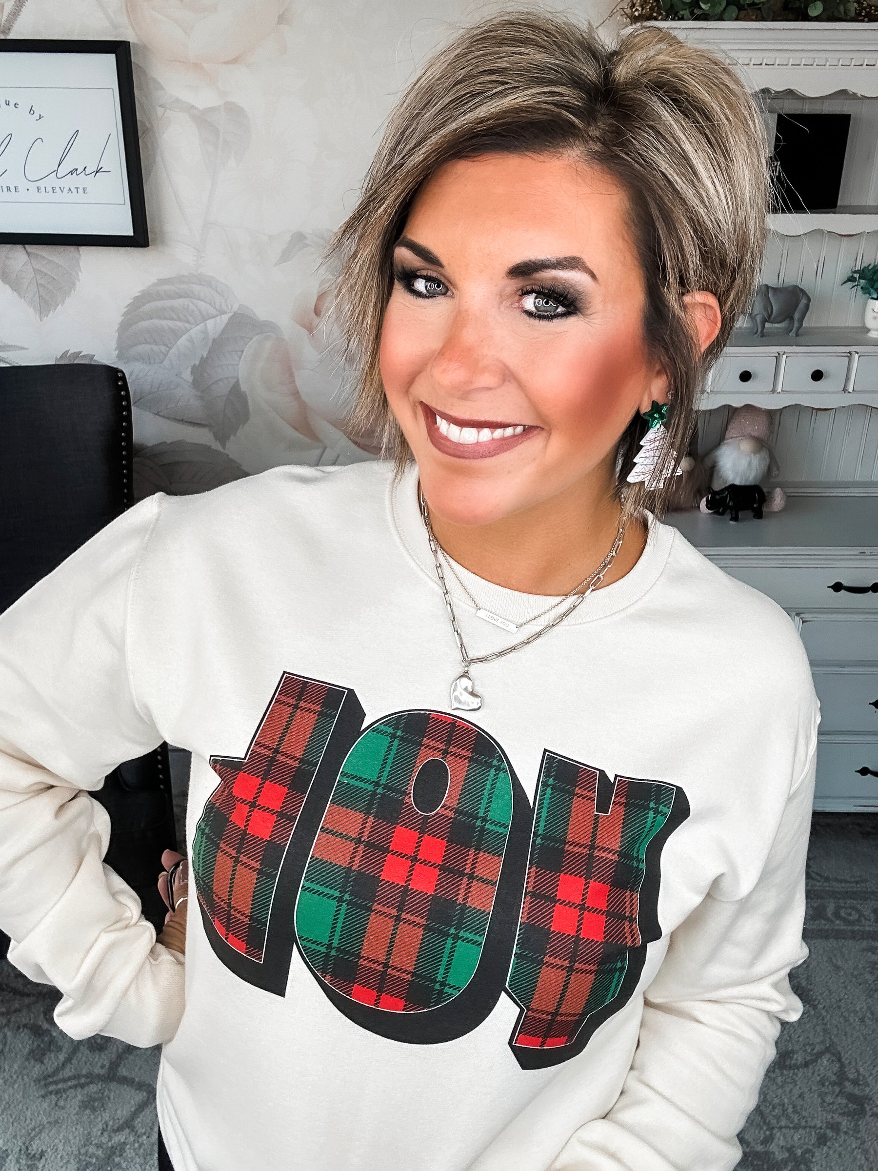 Plaid Joy Sweatshirt