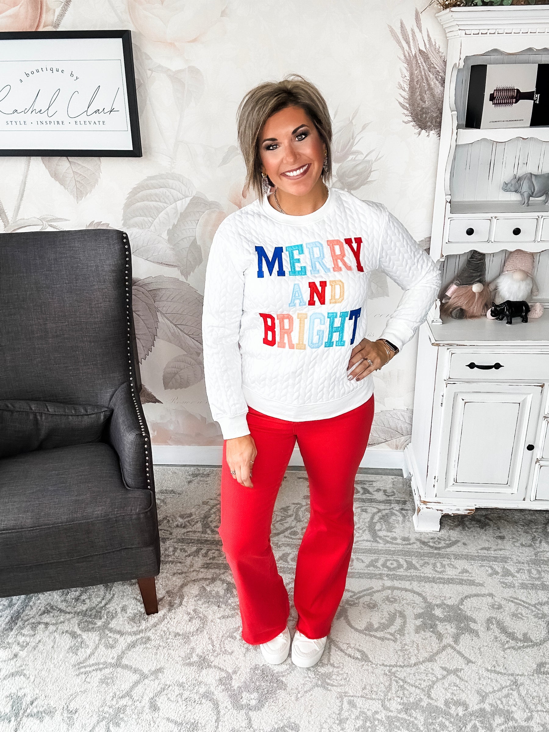 Merry & Bright Quilted Pullover