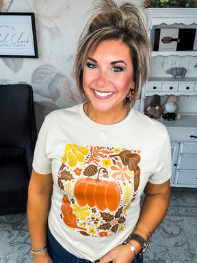 Fall Floral Pumpkin Graphic Tee