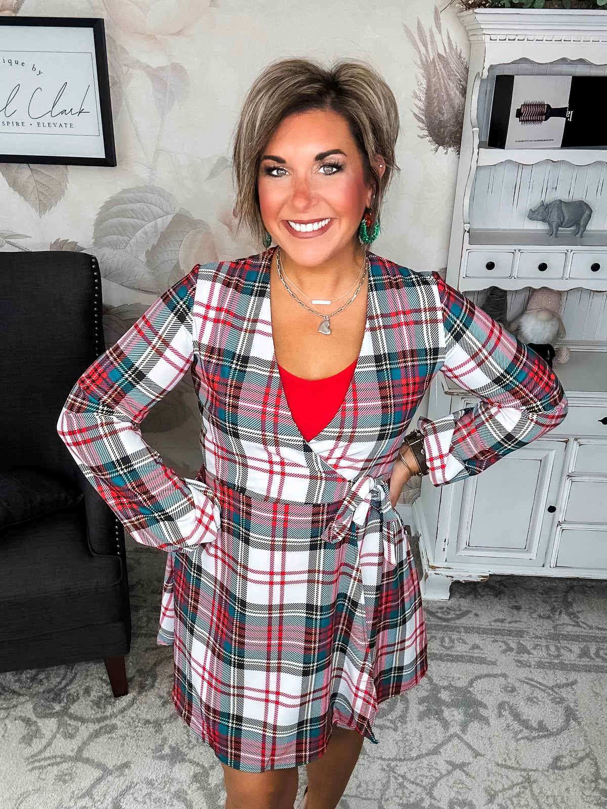 Scotch On The Rocks Plaid Christmas Dress