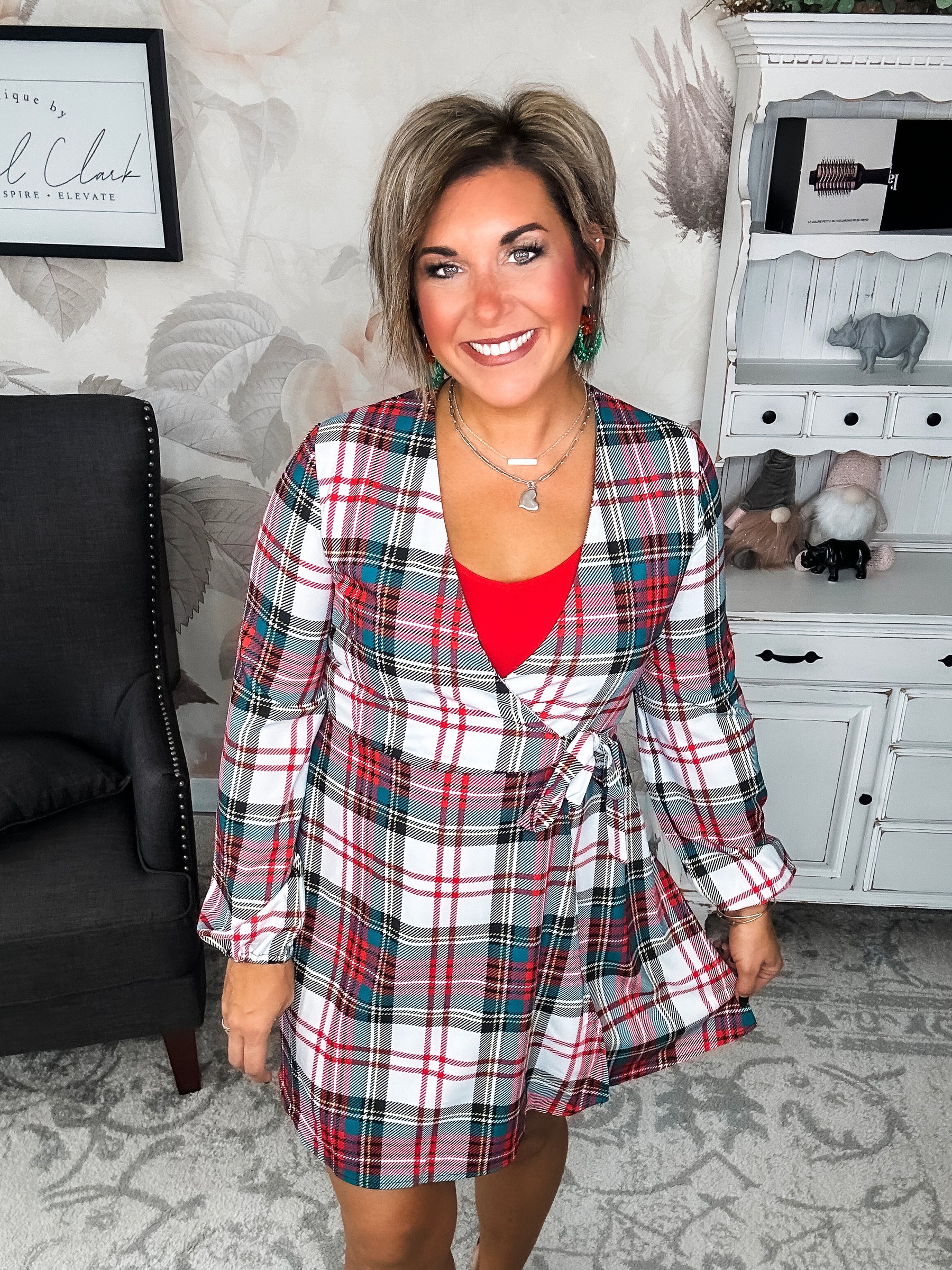 Scotch On The Rocks Plaid Christmas Dress