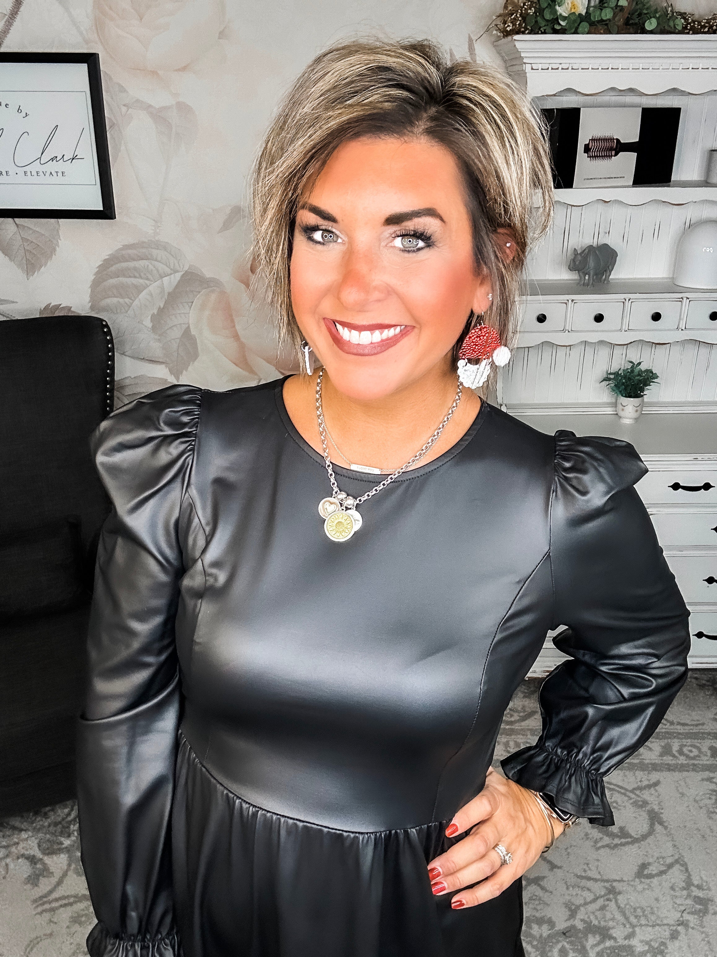 To The Edge Faux Leather Dress