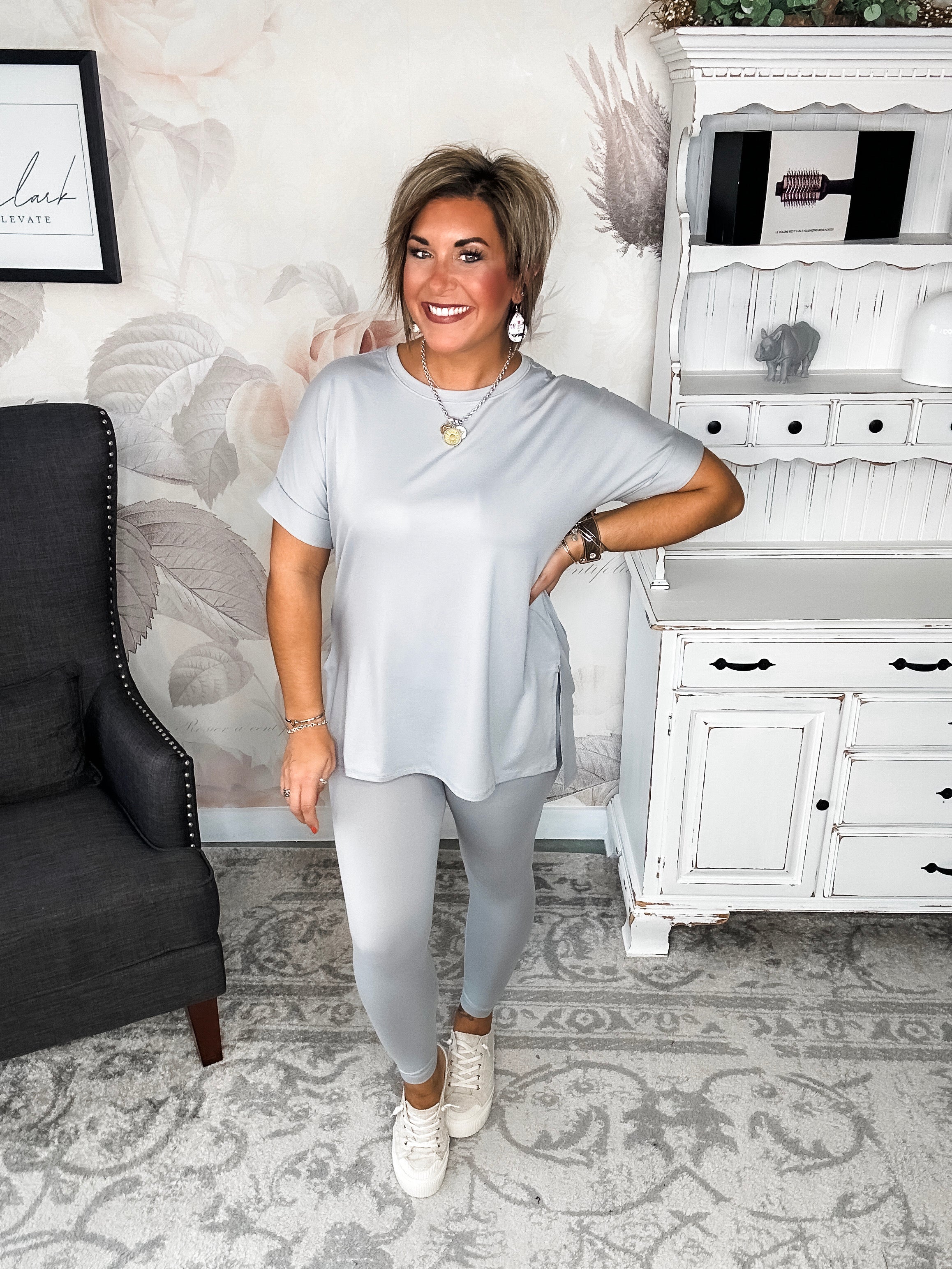 What You've Been Waiting For Lounge Set - Light Grey
