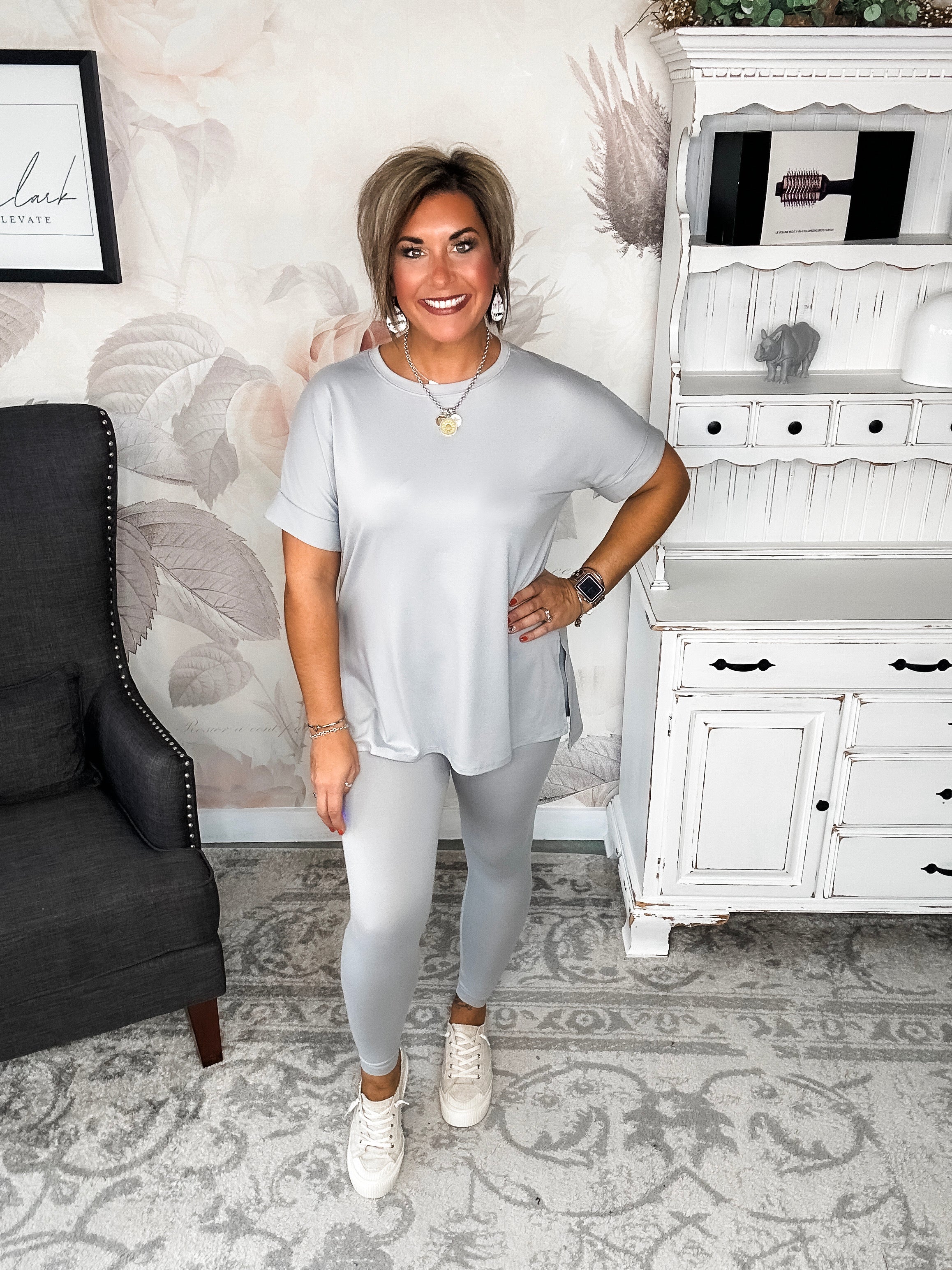 What You've Been Waiting For Lounge Set - Light Grey