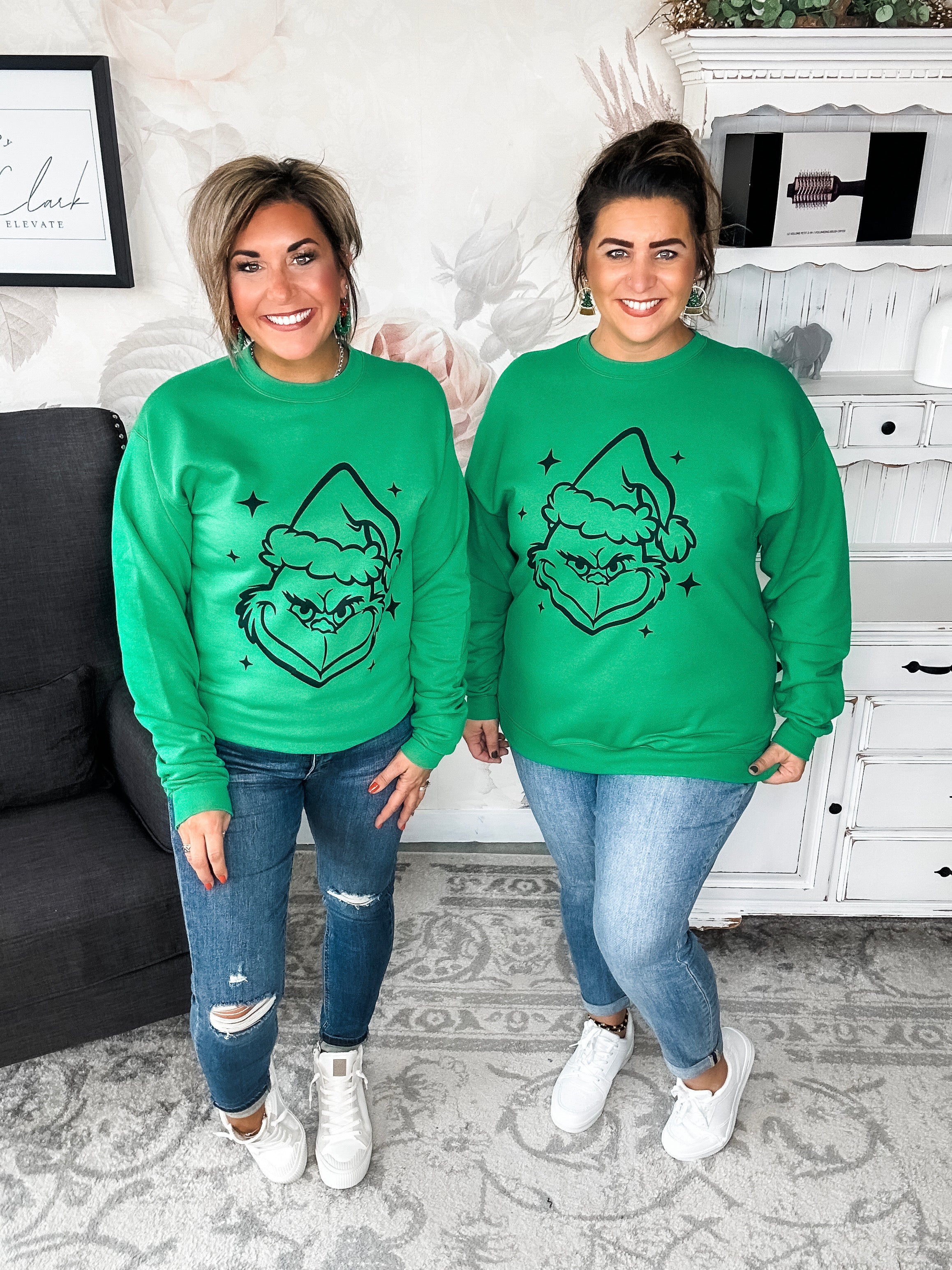 Grinch Face Pullover Sweatshirt