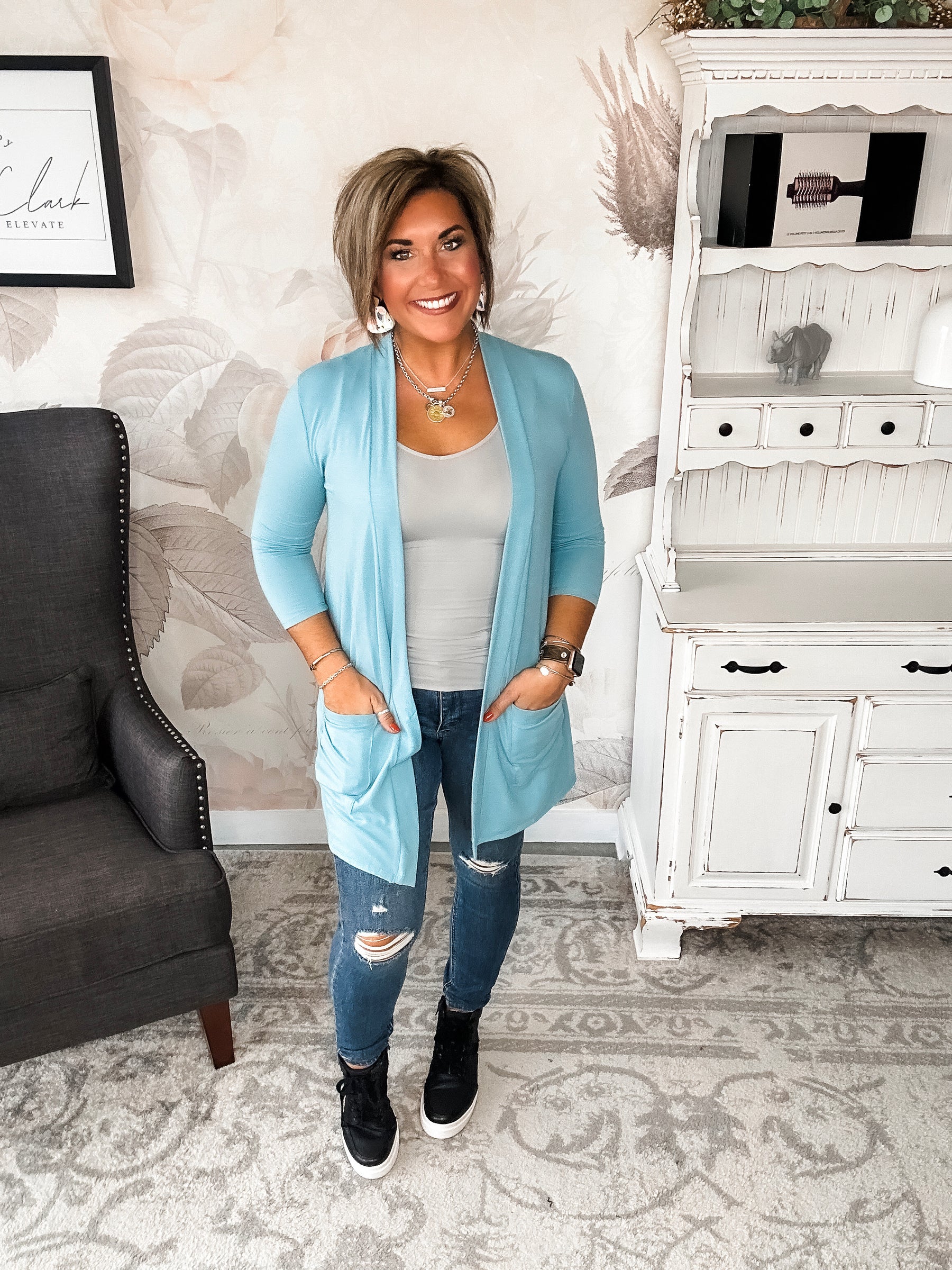 BLACK FRIDAY EXCLUSIVE! - Keep On Going Cardigan - Dusty Teal