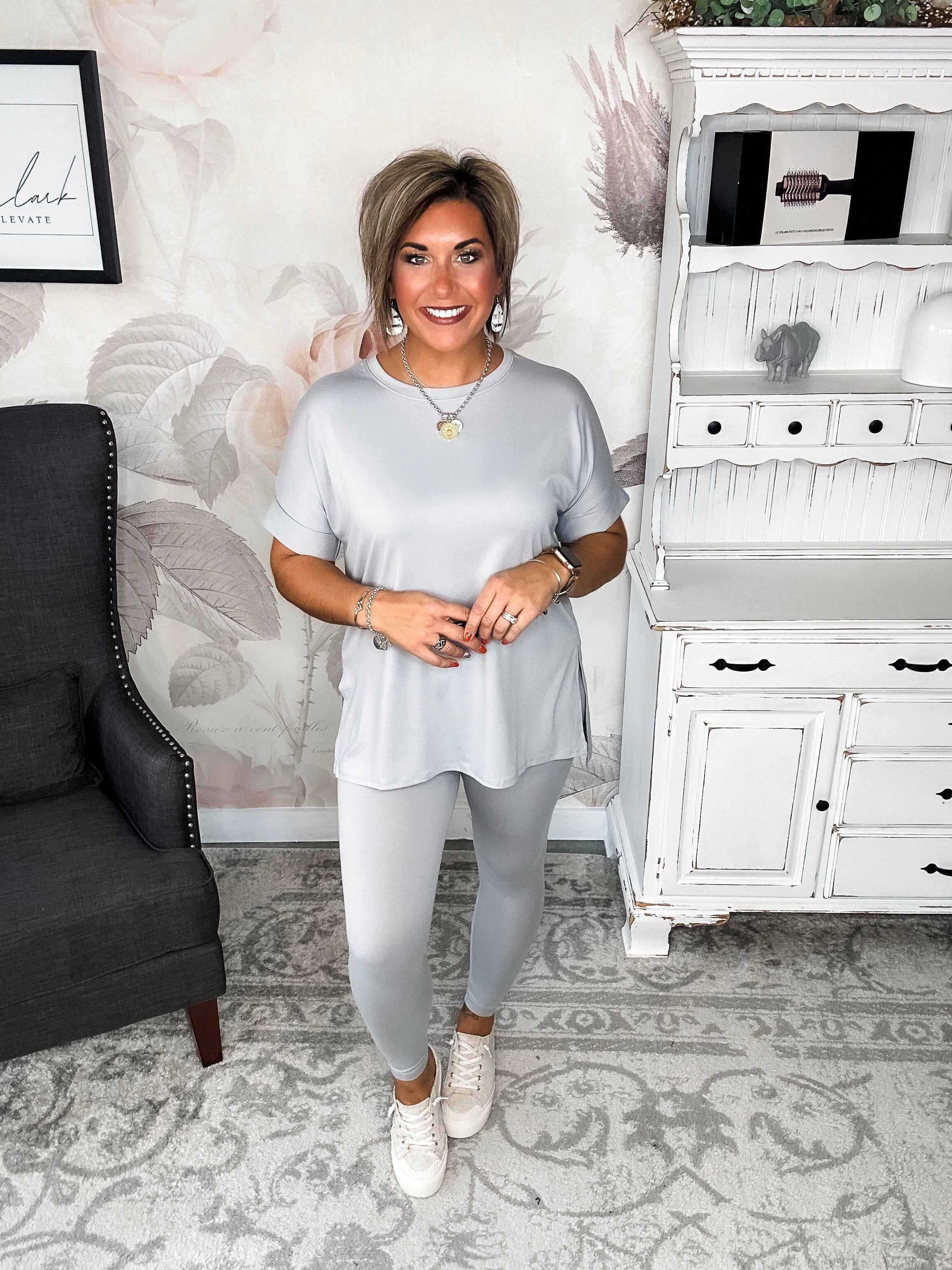 What You've Been Waiting For Lounge Set - Light Grey