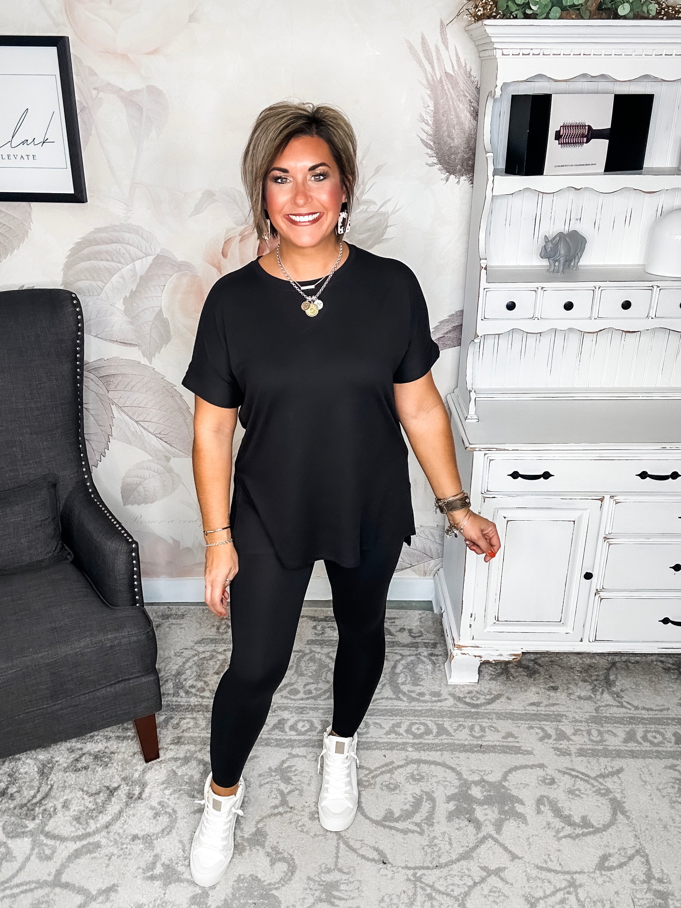 What You've Been Waiting For Lounge Set - Black