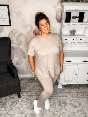 BLACK FRIDAY EXCLUSIVE! - What You've Been Waiting For Loungewear Set - Ash Mocha