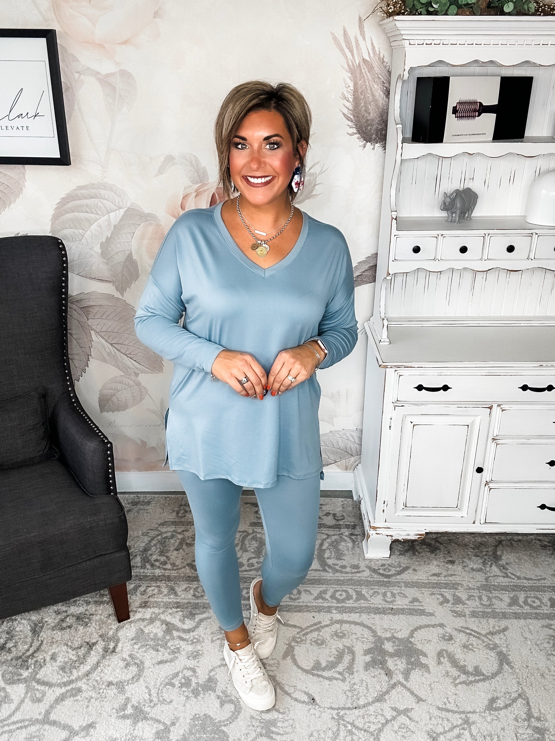 You Can't Resist This Lounge Set - Blue Grey