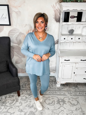 BLACK FRIDAY EXCLUSIVE! - You Can't Resist This Loungewear Set - Blue Grey