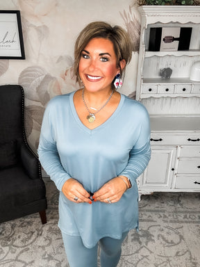 BLACK FRIDAY EXCLUSIVE! - You Can't Resist This Loungewear Set - Blue Grey