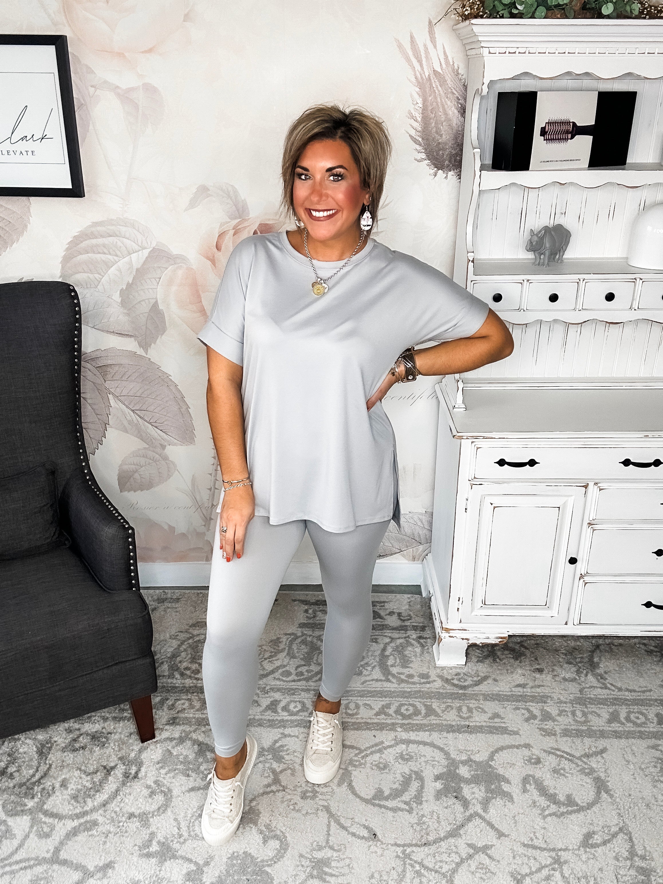 What You've Been Waiting For Lounge Set - Light Grey