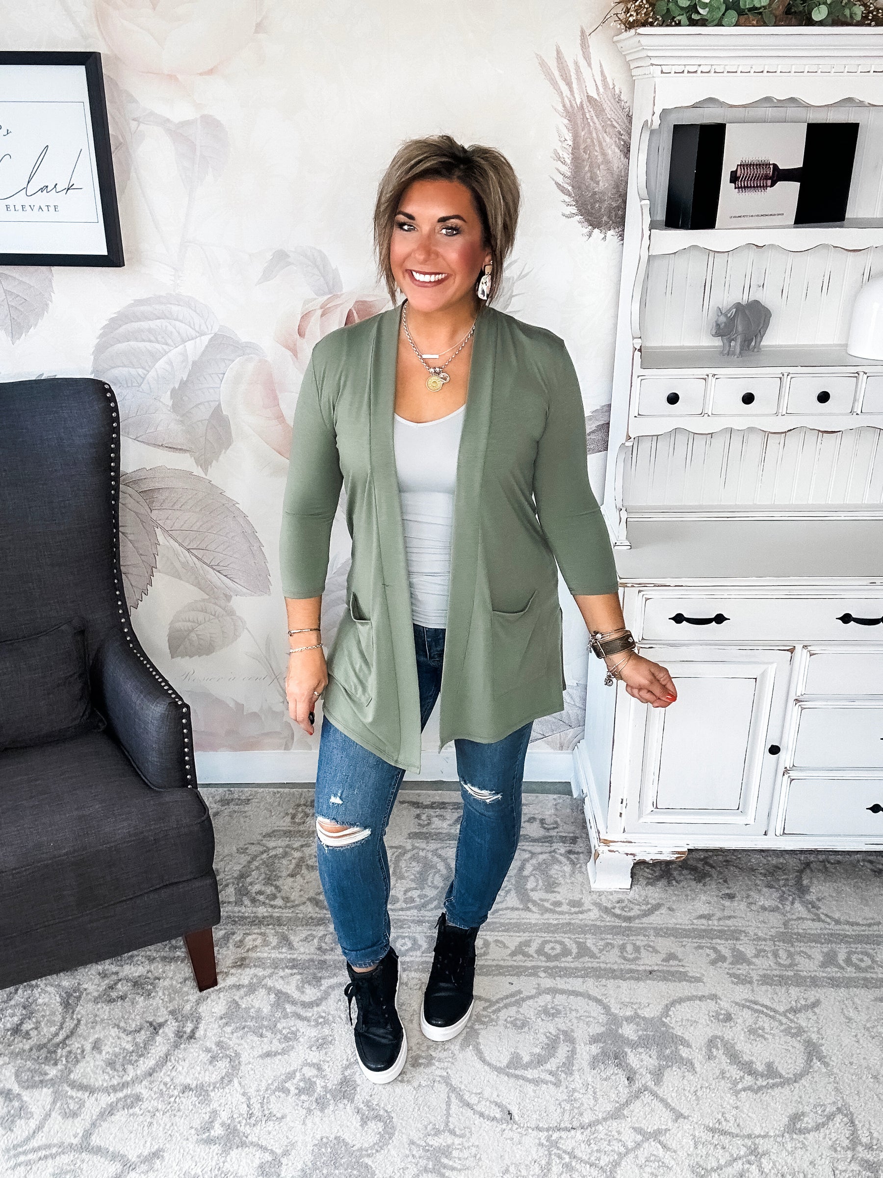 BLACK FRIDAY EXCLUSIVE! - Keep On Going Cardigan - Olive