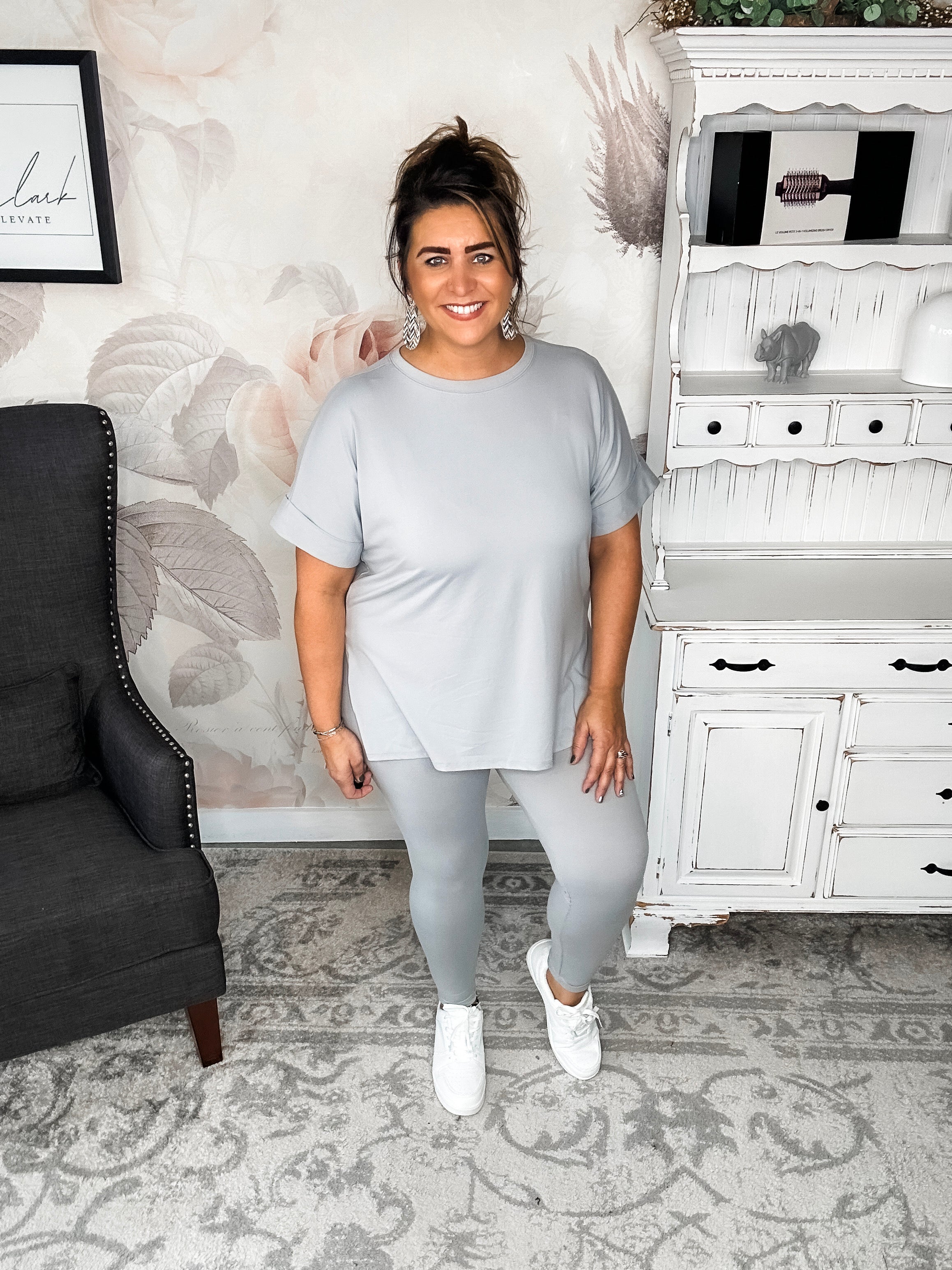 What You've Been Waiting For Lounge Set - Light Grey