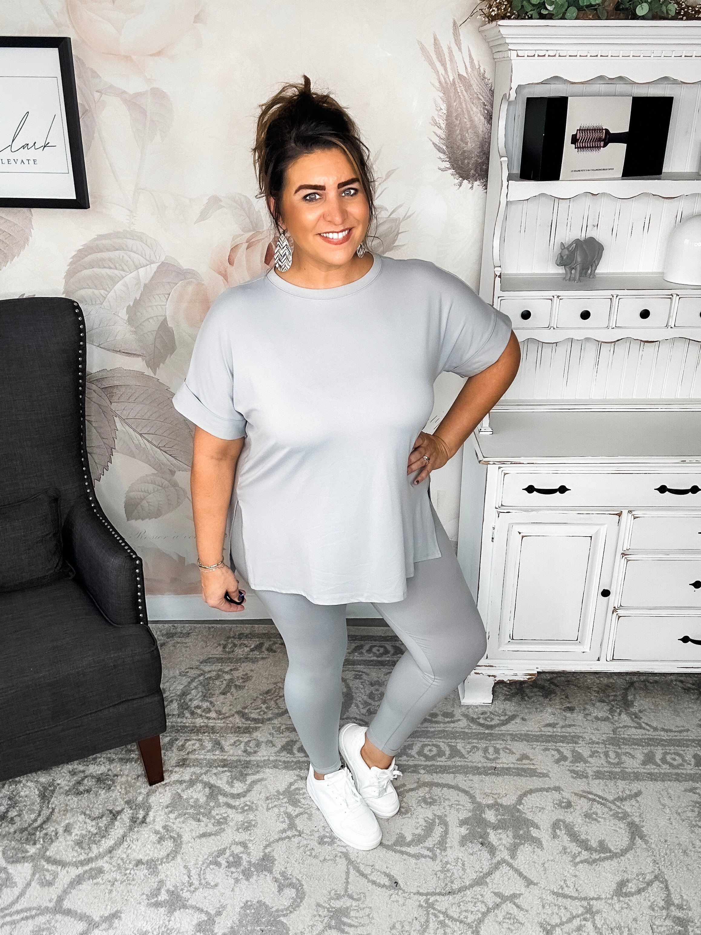 What You've Been Waiting For Lounge Set - Light Grey