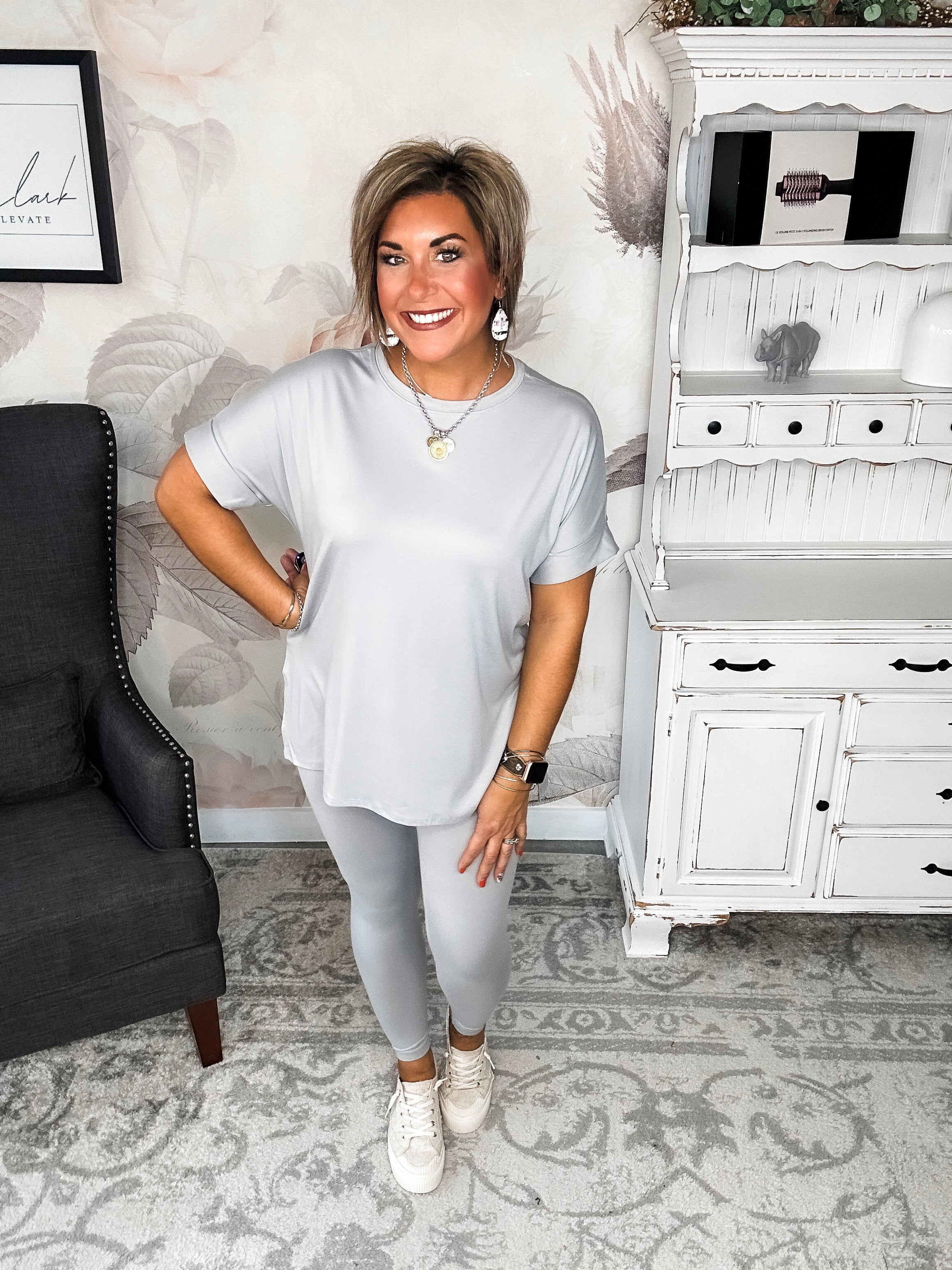 What You've Been Waiting For Lounge Set - Light Grey