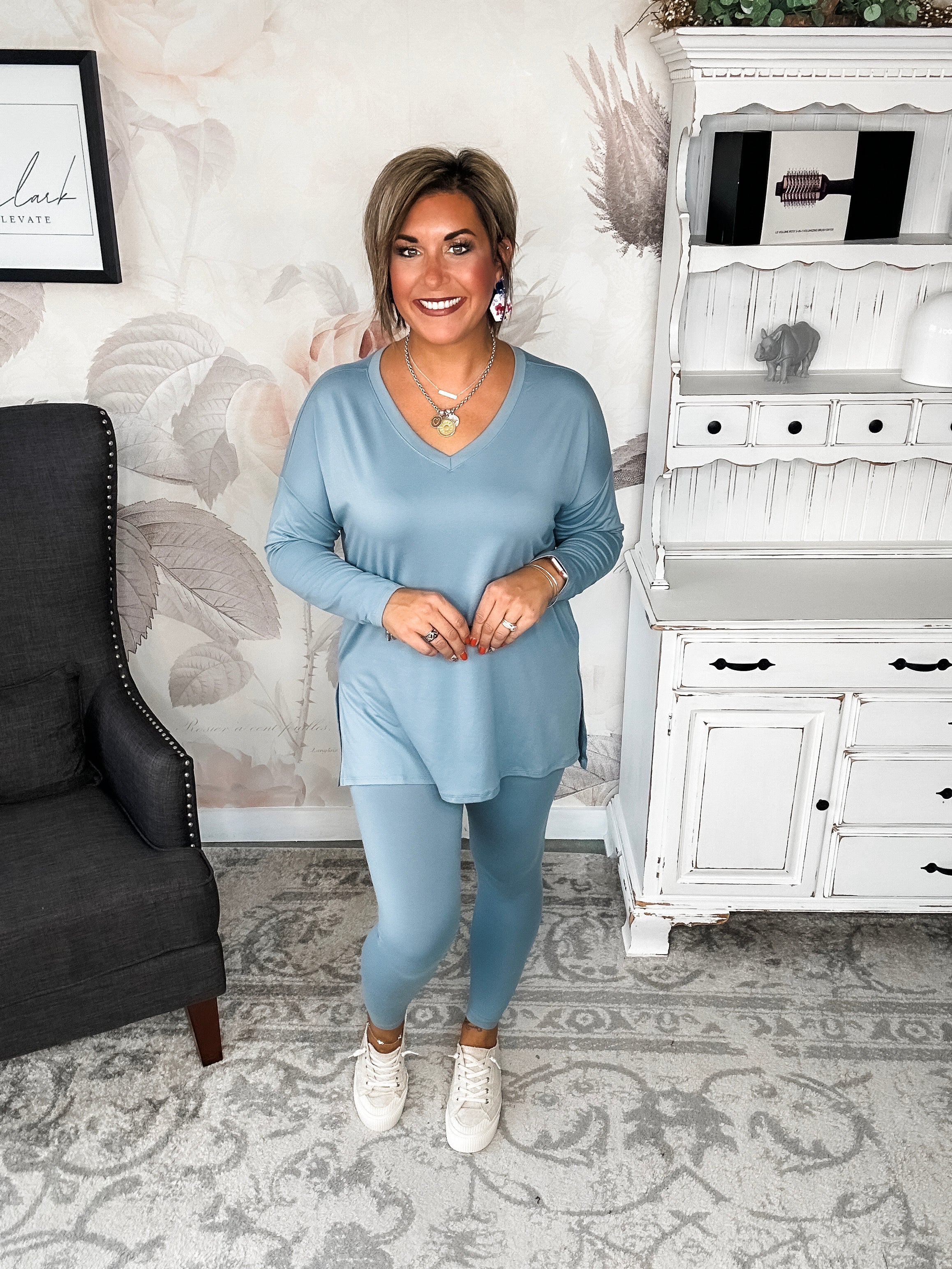 You Can't Resist This Lounge Set - Blue Grey