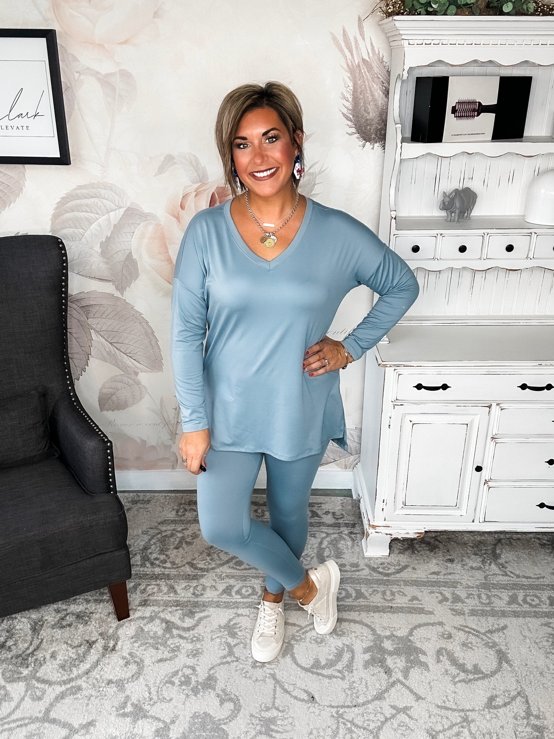 BLACK FRIDAY EXCLUSIVE! - You Can't Resist This Loungewear Set - Blue Grey