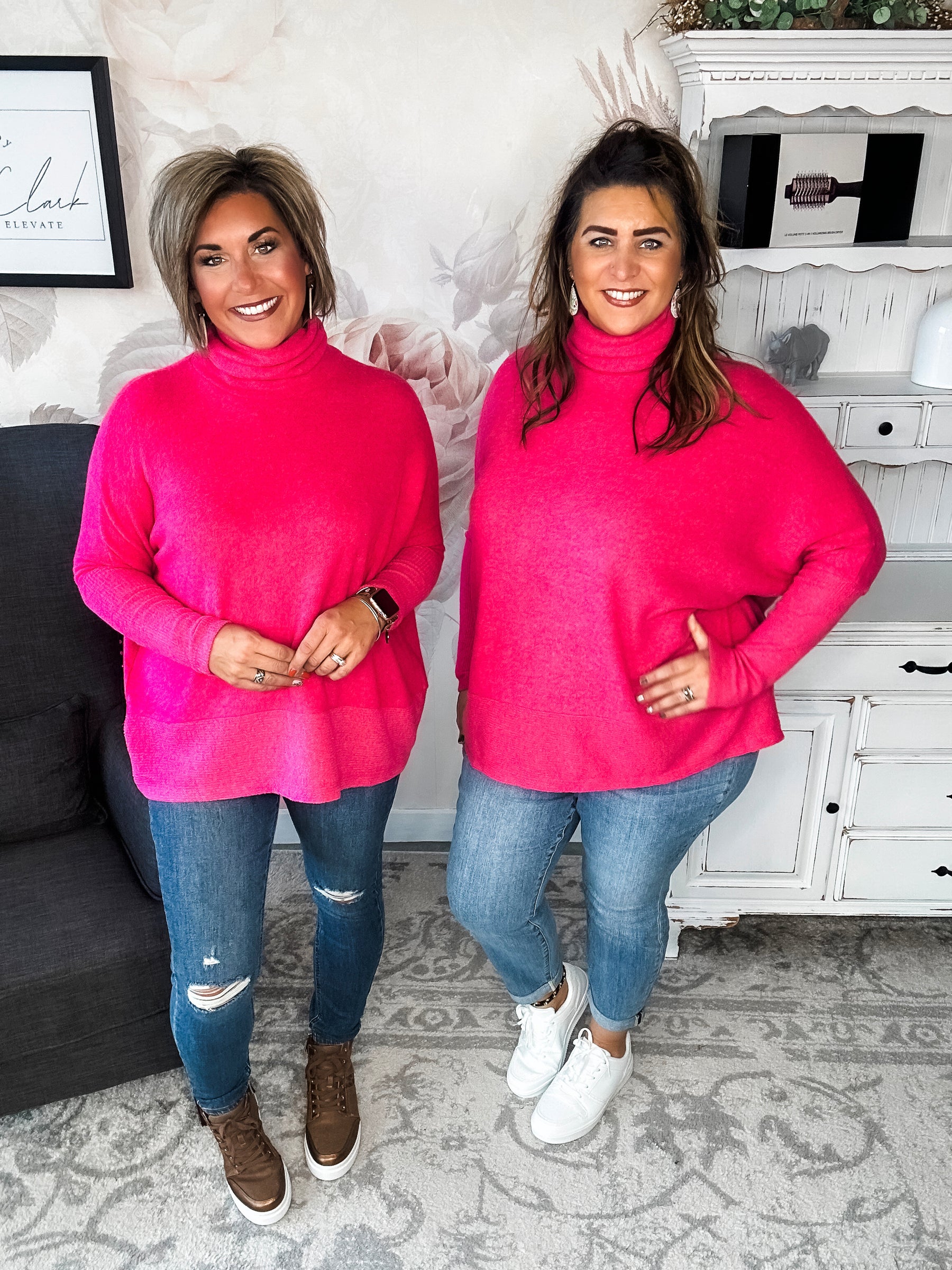 BLACK FRIDAY EXCLUSIVE! - Not Done Yet Turtleneck Sweater - Fuchsia