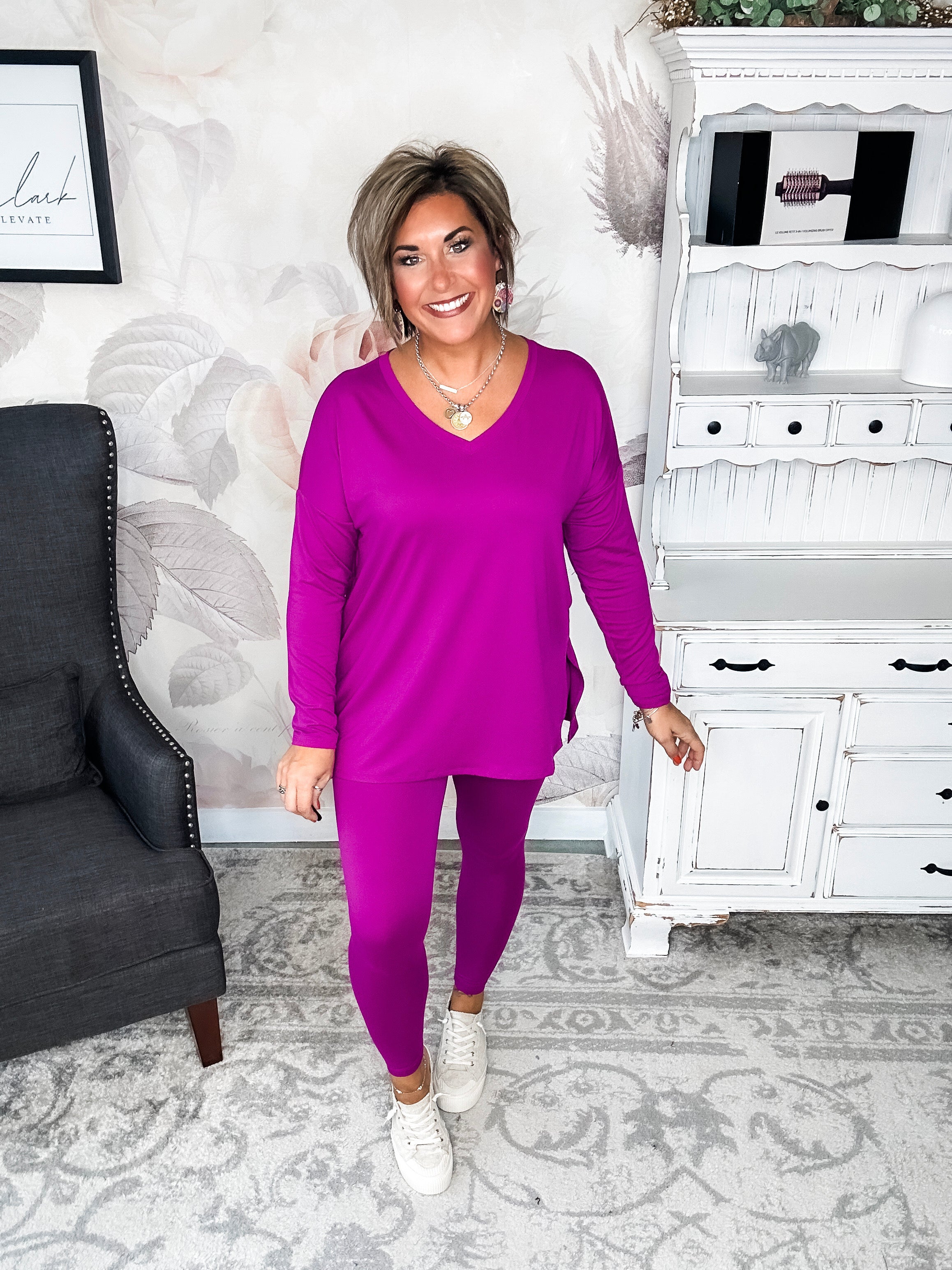 You Can't Resist This Lounge Set - Plum