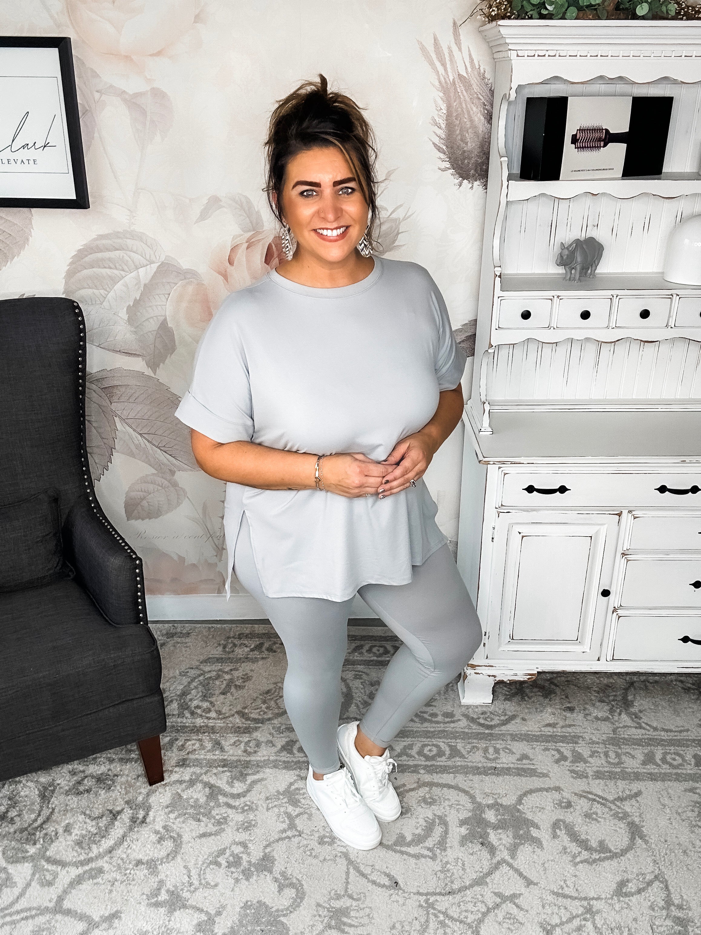 What You've Been Waiting For Lounge Set - Light Grey