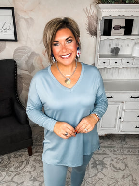 BLACK FRIDAY EXCLUSIVE! - You Can't Resist This Loungewear Set - Blue Grey