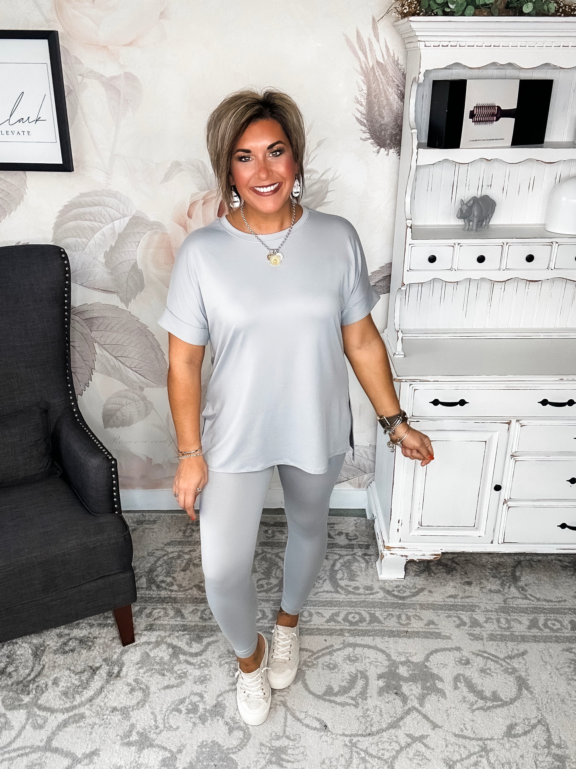 What You've Been Waiting For Lounge Set - Light Grey