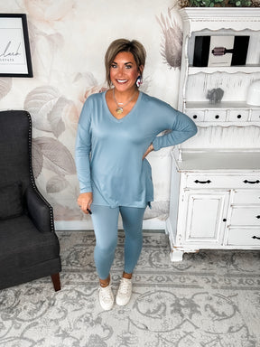 BLACK FRIDAY EXCLUSIVE! - You Can't Resist This Loungewear Set - Blue Grey