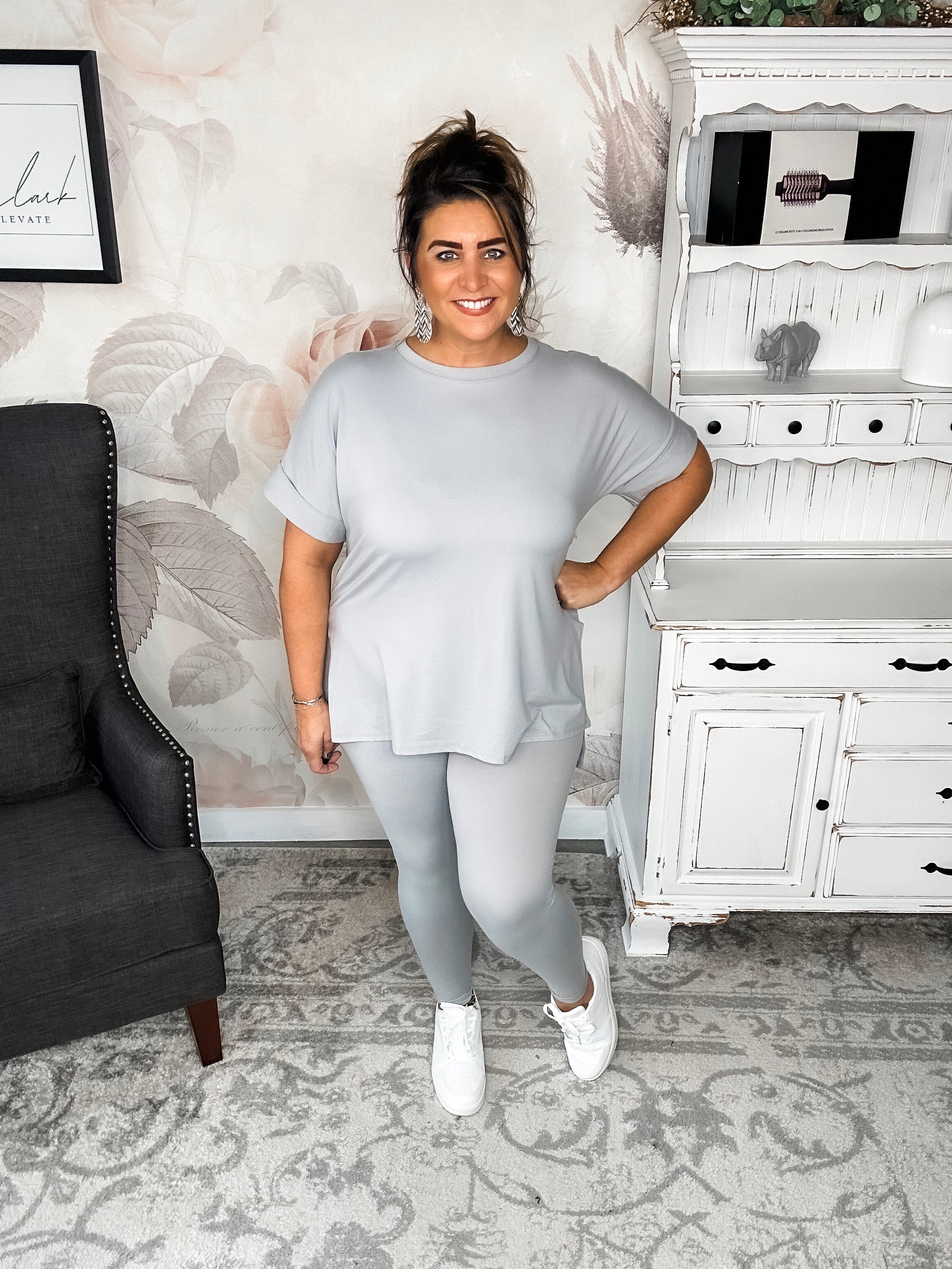 What You've Been Waiting For Lounge Set - Light Grey