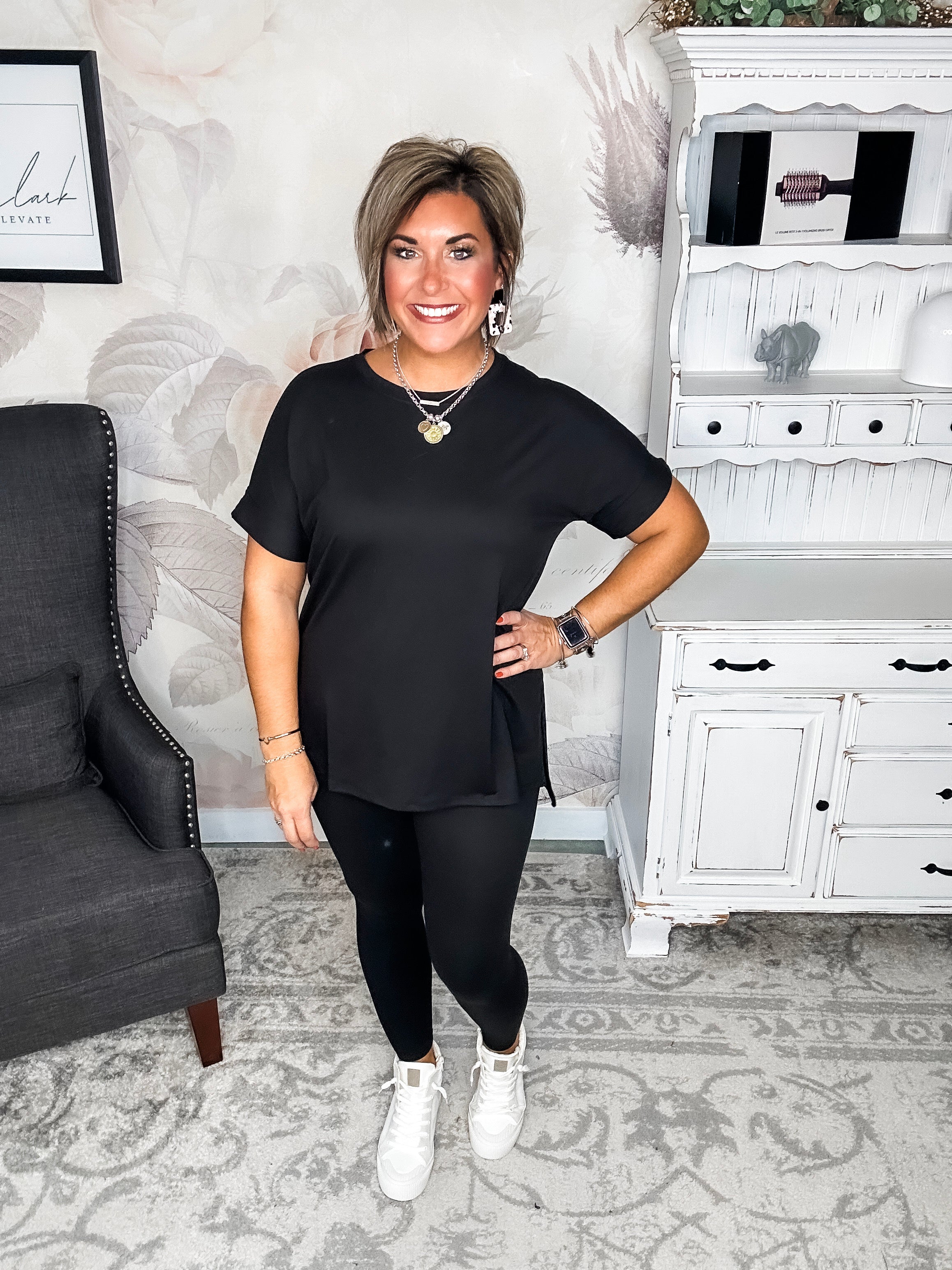 What You've Been Waiting For Lounge Set - Black