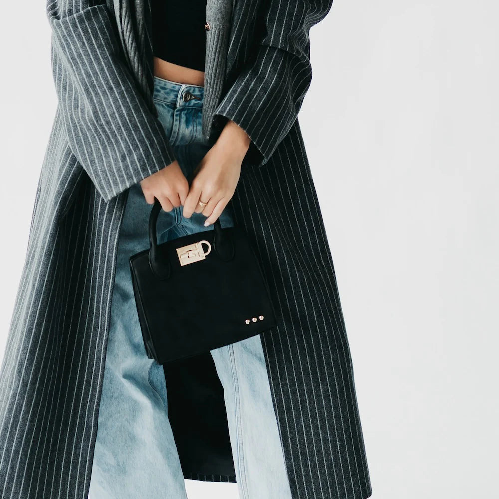 BLACK FRIDAY EXCLUSIVE - Nixie Nubuck Small Tote - Black