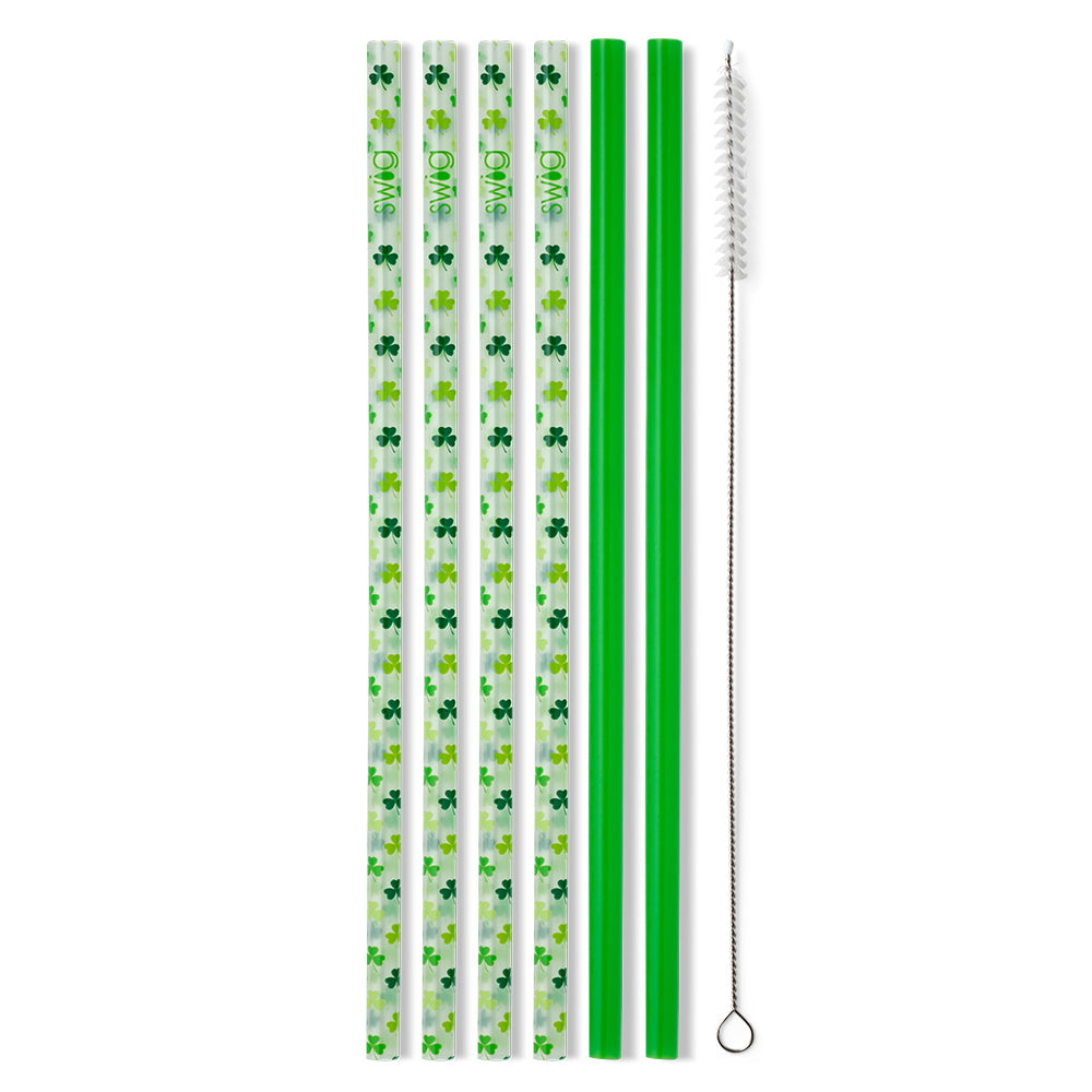 Swig Pinch Proof + Green Reusable Straw Set