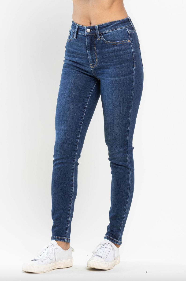 Judy Blue Thermal Skinny Jeans - Dark Wash