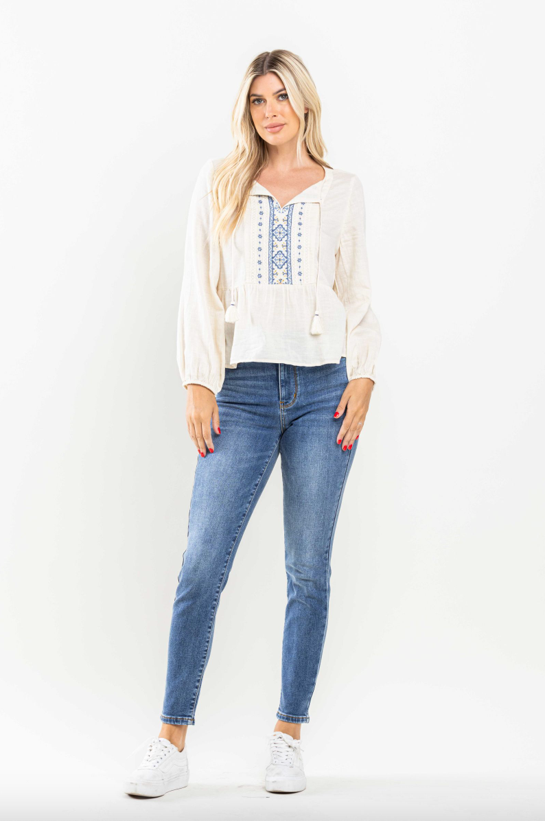 Judy Blue Thermal Skinny Jeans - Medium Wash