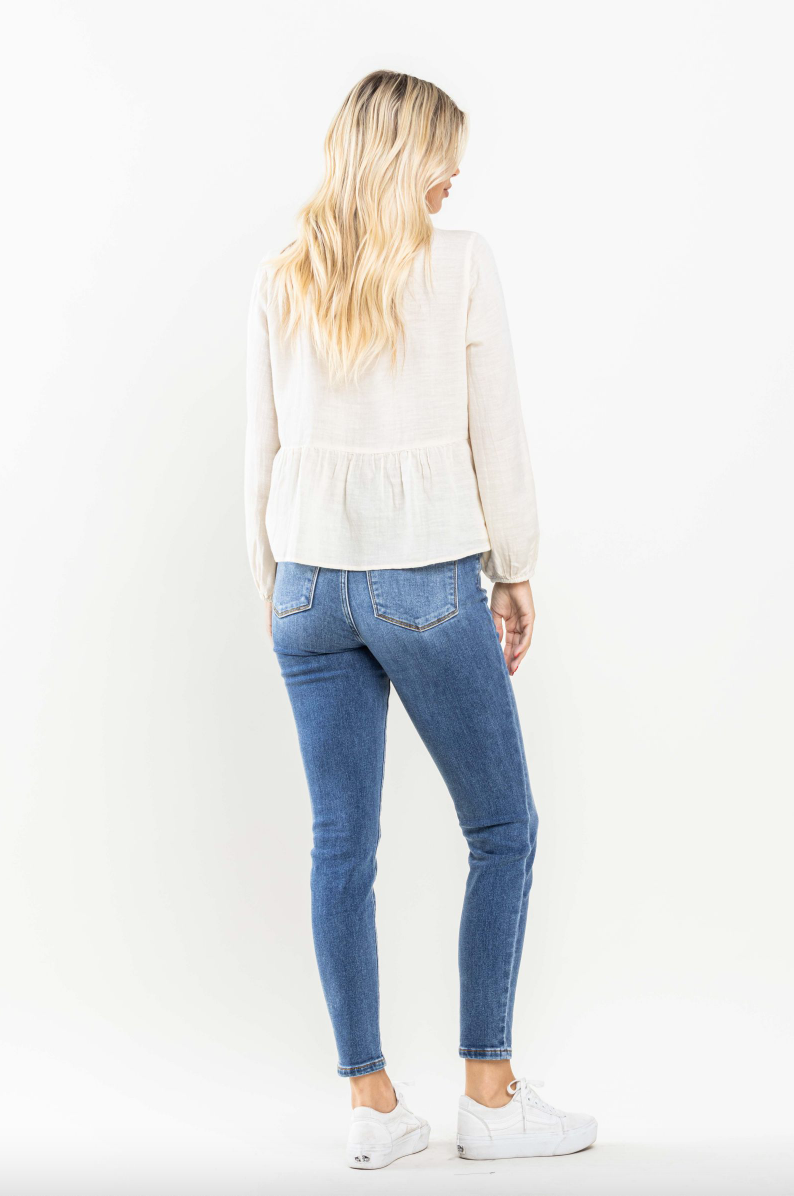 Judy Blue Thermal Skinny Jeans - Medium Wash