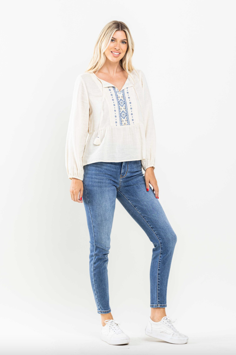 Judy Blue Thermal Skinny Jeans - Medium Wash