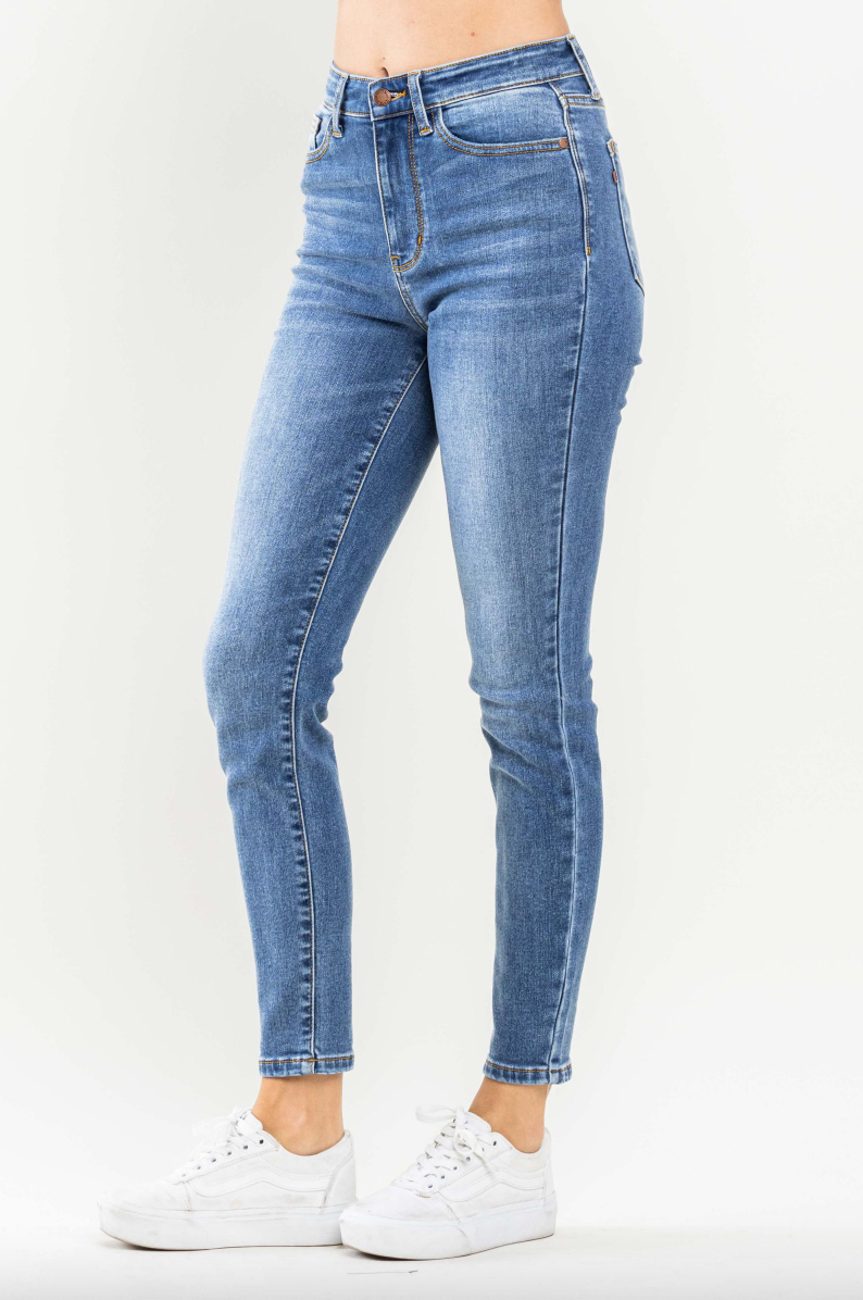Judy Blue Thermal Skinny Jeans - Medium Wash