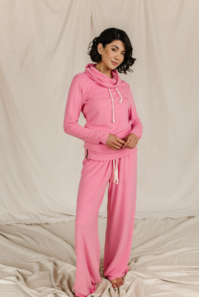 Ampersand Avenue Performance Fleece Cowlneck Sweatshirt - Pink Tulip