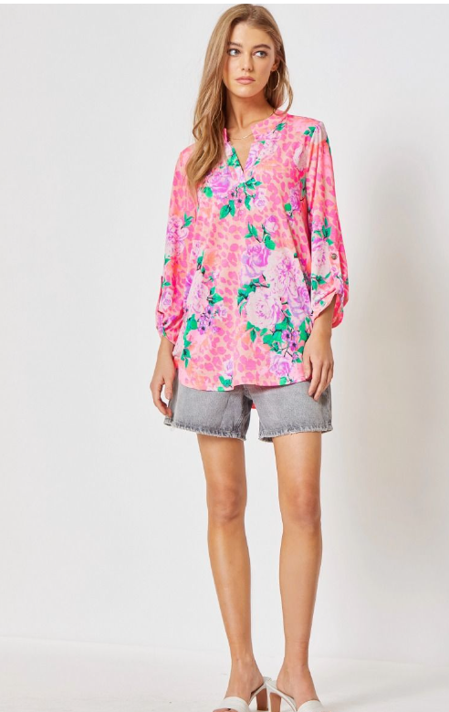 Figure It Out Top - Pink Multi