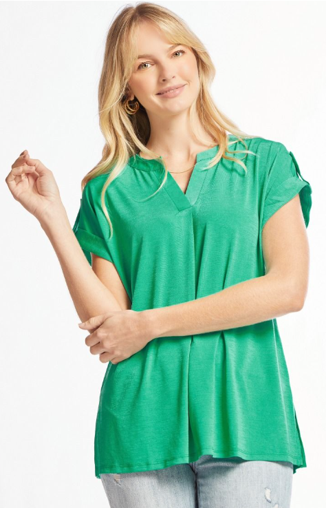 Figure It Out Top Short Sleeve - Emerald