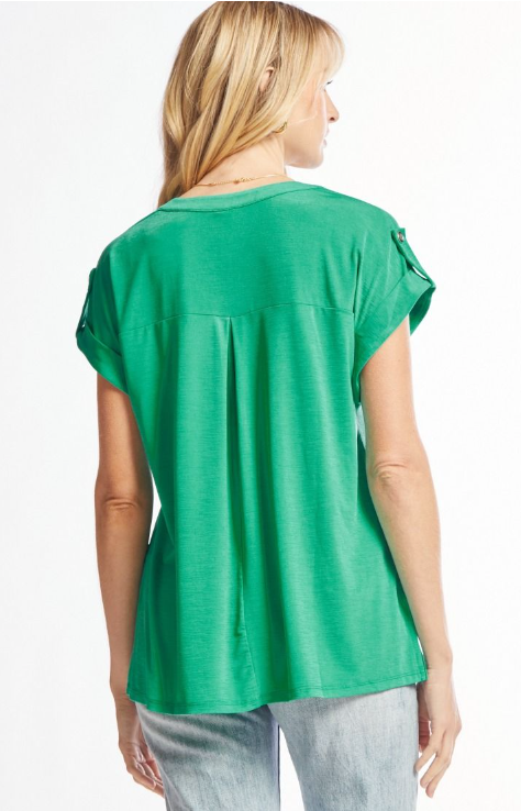 Figure It Out Top Short Sleeve - Emerald