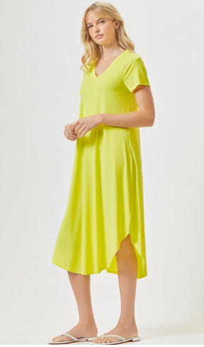 Hold Onto Hope Dress - Neon Yellow
