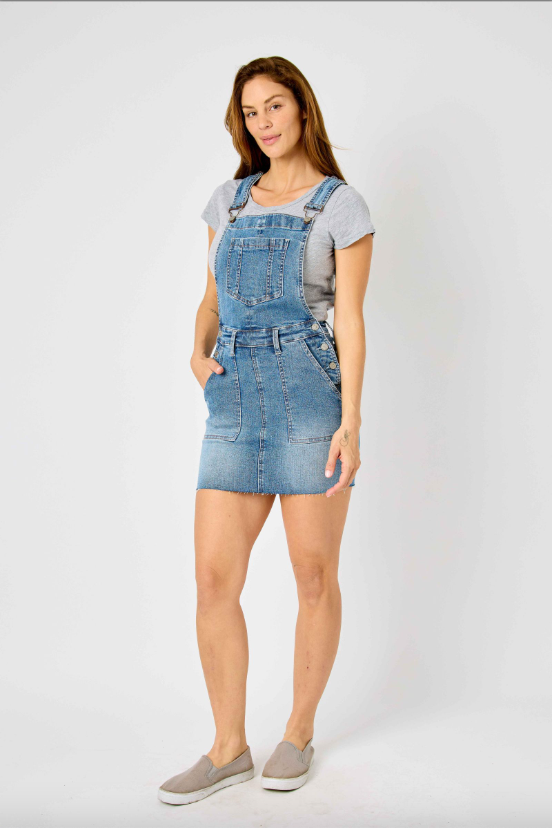 Judy Blue Raw Hem Overall Skirt
