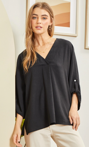 Let Me Work It Blouse - Black